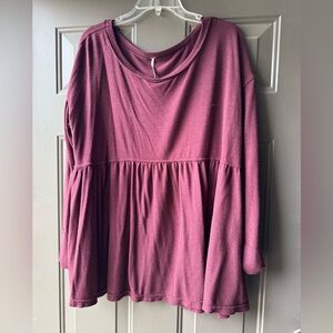 Free people, baby doll, long sleeve shirt
